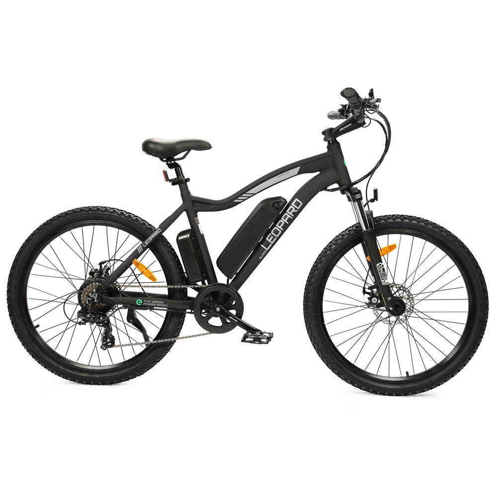 Ecotric Leopard All Terrain Tires Electric Mountain Bike - Suspension w/ Ultimate Comfort 500W - For Commuter, Trails, and Leisure Riders