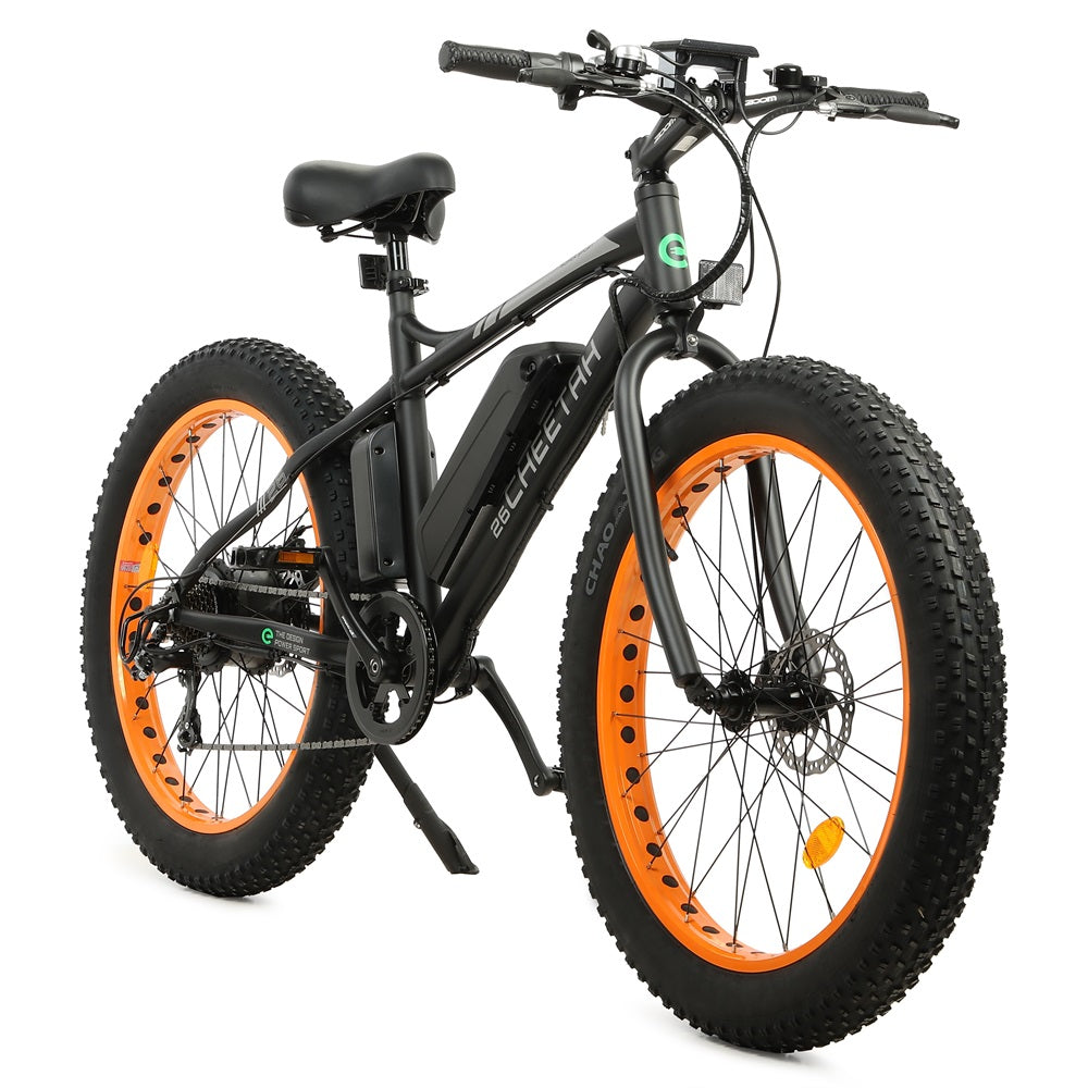 Ecotric Cheetah All Terrain Fat Tire Beach Snow Electric Bike w/ 500W Dual Disk Brakes For Safety and Powerful Braking